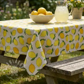 Dekoračná látka Linenlook premium Sunny Lemon Fruit
