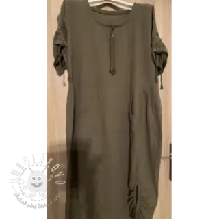 Bavlnená látka SLUB WASHED army green
