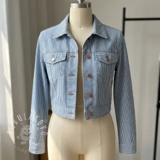 JEANS DENIM 8.5 OZ Small stripe light blue