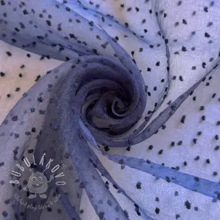 Tyl na TUTU DOTS dark blue