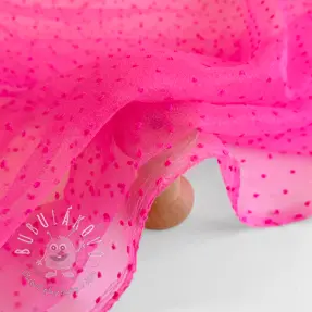 Tyl na TUTU DOTS fuchsia