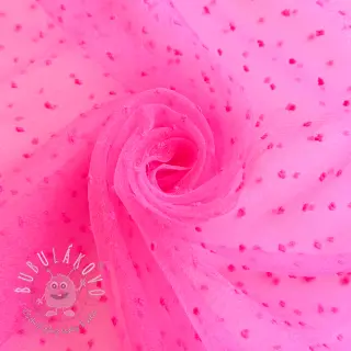 Tyl na TUTU DOTS fuchsia