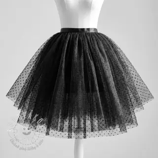 Tyl na TUTU DOTS black