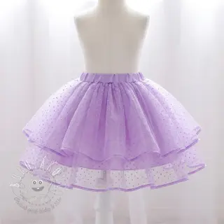Tyl na TUTU DOTS lilac