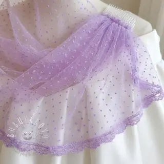 Tyl na TUTU DOTS lilac