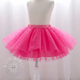 Tyl na TUTU DOTS fuchsia