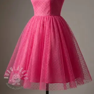 Tyl na TUTU DOTS fuchsia