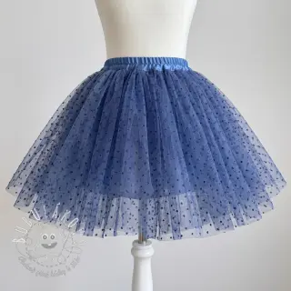 Tyl na TUTU DOTS dark blue