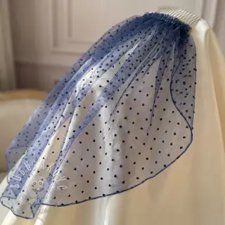Tyl na TUTU DOTS dark blue