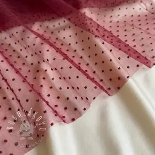 Tyl na TUTU DOTS bordeaux