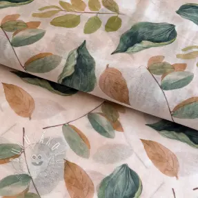 Lyocell s ľanom a hodvábom Retro Flowers design A
