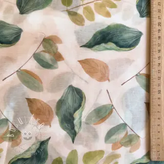 Lyocell s ľanom a hodvábom Retro Flowers design A