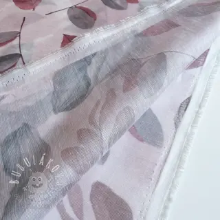 Lyocell s ľanom a hodvábom Retro Flowers design B