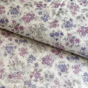 Lyocell s ľanom a hodvábom Retro Flowers design C