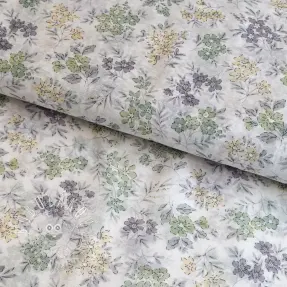 Lyocell s ľanom a hodvábom Retro Flowers design D