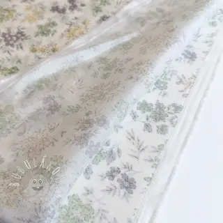 Lyocell s ľanom a hodvábom Retro Flowers design D
