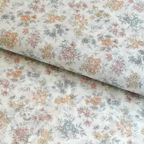 Lyocell s ľanom a hodvábom Retro Flowers design E