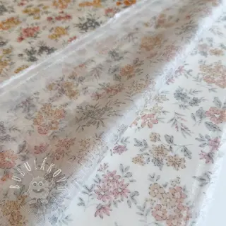 Lyocell s ľanom a hodvábom Retro Flowers design E