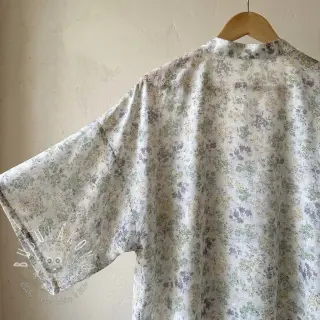 Lyocell s ľanom a hodvábom Retro Flowers design D