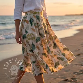 Lyocell s ľanom a hodvábom Retro Flowers design A