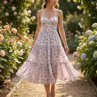 Lyocell s ľanom a hodvábom Retro Flowers design C
