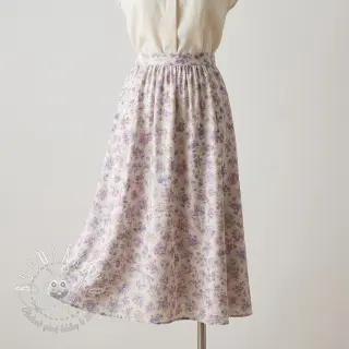 Lyocell s ľanom a hodvábom Retro Flowers design C