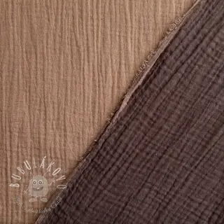 Dvojitá gázovina/mušelín DOUBLE FACE mocha