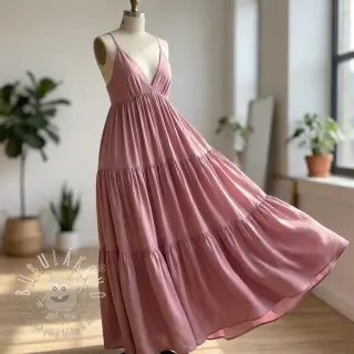 Viskóza s ľanom BUBBLY old pink