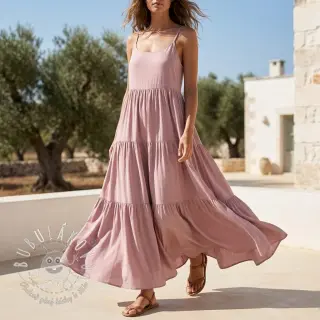 Viskóza s ľanom BUBBLY lilac