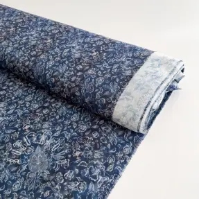 Viskóza RAYON POPLIN White flowers design C
