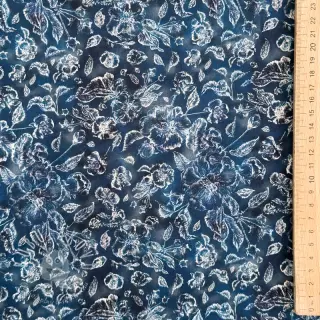 Viskóza RAYON POPLIN White flowers design C