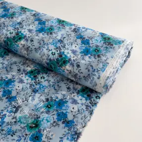 Viskóza RAYON POPLIN Flower sea design D
