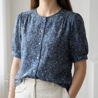 Viskóza RAYON POPLIN White flowers design C