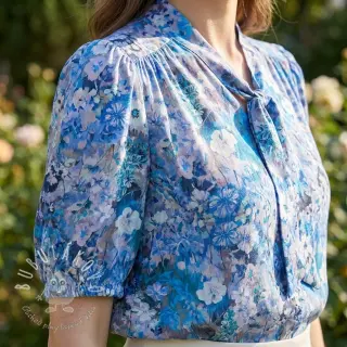 Viskóza RAYON POPLIN Blossoms design C