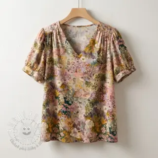 Viskóza RAYON POPLIN Blossoms design B