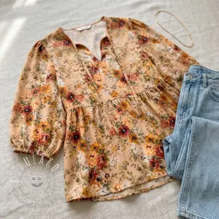 Viskóza RAYON POPLIN Flower sea design E