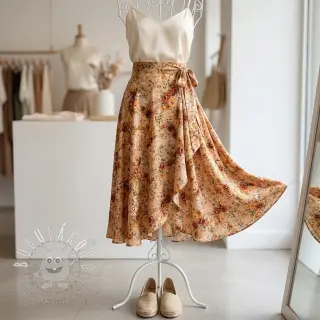 Viskóza RAYON POPLIN Flower sea design E