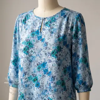 Viskóza RAYON POPLIN Flower sea design D