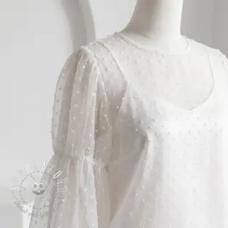 Tyl na TUTU DOTS off white