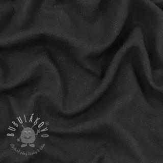Viskóza s ľanom WASHED black