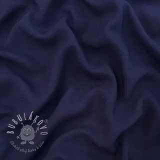 Viskóza s ľanom WASHED navy