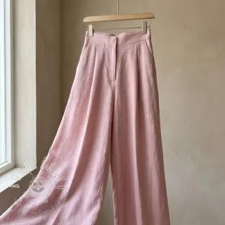 Viskóza s ľanom WASHED old rose