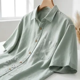 Viskóza s ľanom WASHED mint