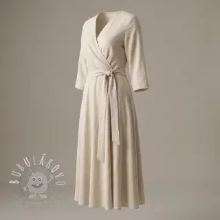 Viskóza s ľanom WASHED light beige