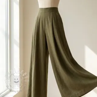 Viskóza s ľanom WASHED olive