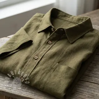 Viskóza s ľanom WASHED olive