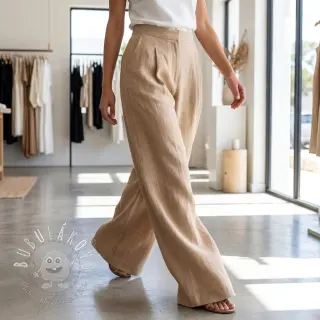Viskóza s ľanom WASHED beige