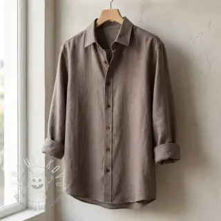 Viskóza s ľanom WASHED taupe
