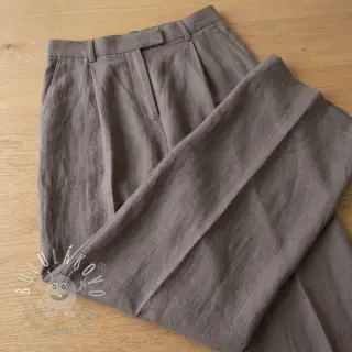 Viskóza s ľanom WASHED taupe