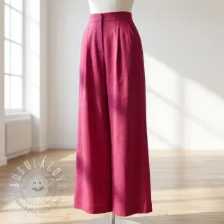 Viskóza s ľanom WASHED berry